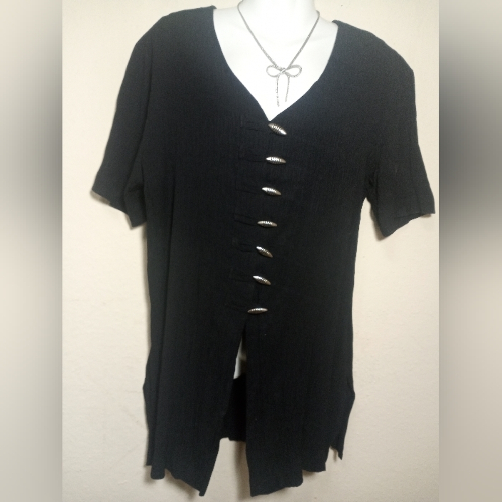 Michael Blairs Black and White Button Down Shirt